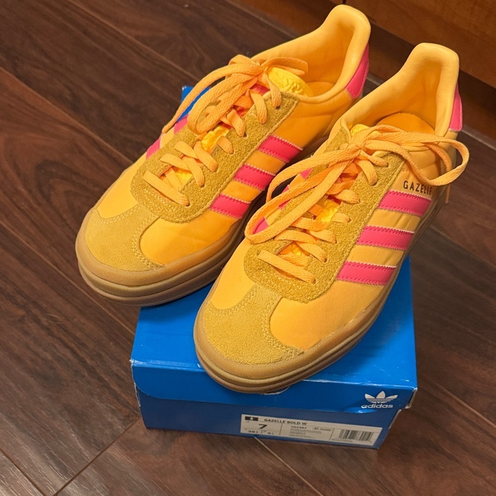 Adidas Gazelle Orange/Yellow & Pink
